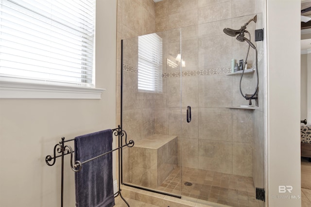 full bathroom with a shower stall