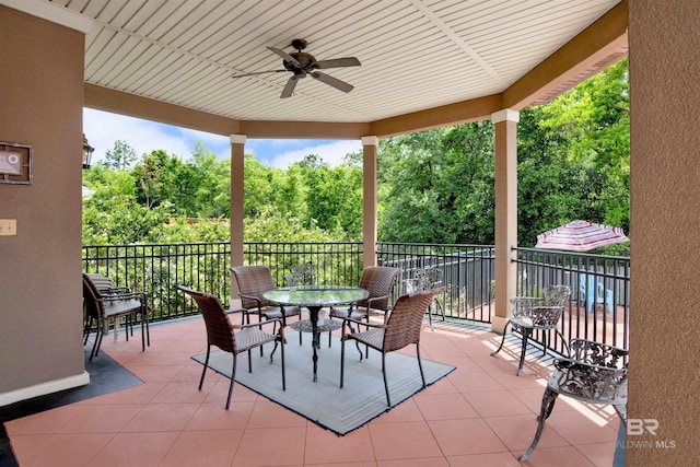 view of patio / terrace with a ceiling fan