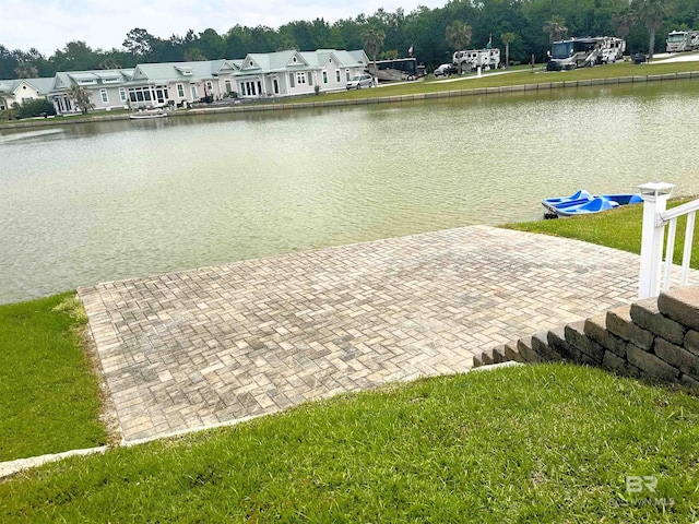 view of water feature featuring a dock
