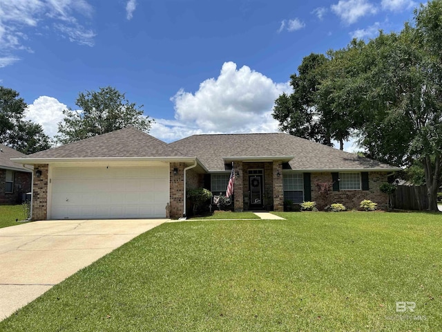 27913 Turkey Branch Dr, Daphne, AL 36526 - ranch-style house with an attached garage, brick siding, driveway, and roof with shingles