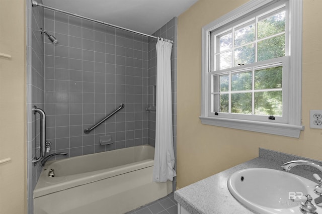 52 N Hawthorne Pl, Mobile, AL 36608 - full bathroom with shower / tub combo with curtain, tile patterned floors, and vanity