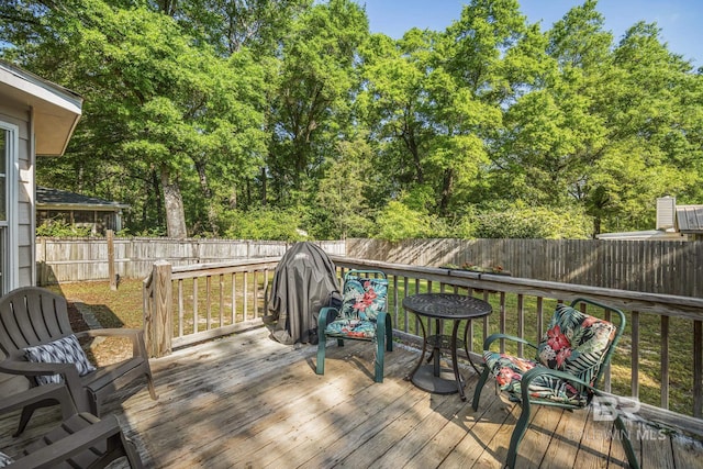 117 Richmond Rd, Daphne, AL 36526 - wooden deck with a fenced backyard