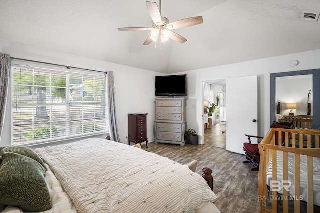 117 Richmond Rd, Daphne, AL 36526 - bedroom with vaulted ceiling, wood finished floors, and ceiling fan