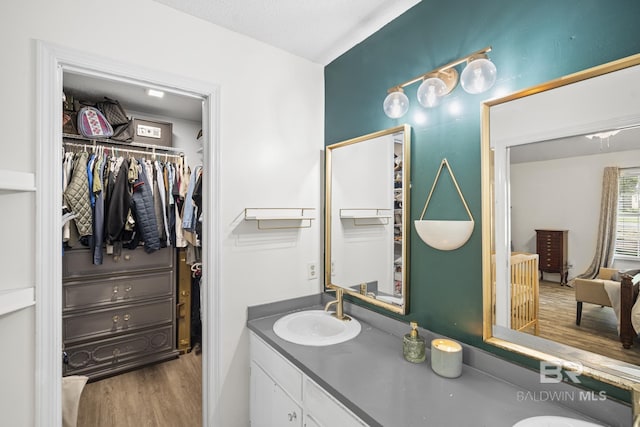 117 Richmond Rd, Daphne, AL 36526 - bathroom with wood finished floors, a walk in closet, and vanity