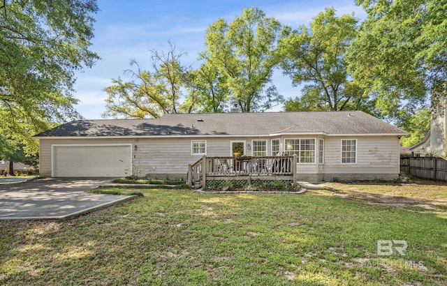 117 Richmond Rd, Daphne, AL 36526 - rear view of property with driveway, an attached garage, and a deck