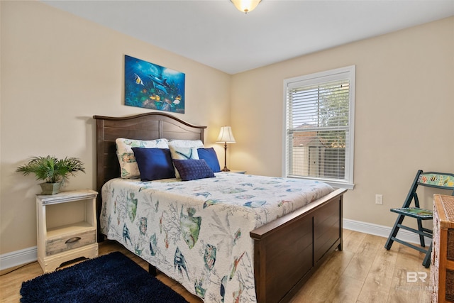 bedroom featuring light hardwood / wood-style flooring