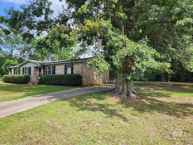 view of front of home featuring a front yard