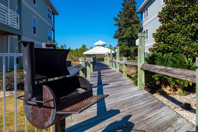 deck featuring a gazebo