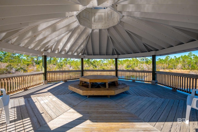 deck featuring a gazebo