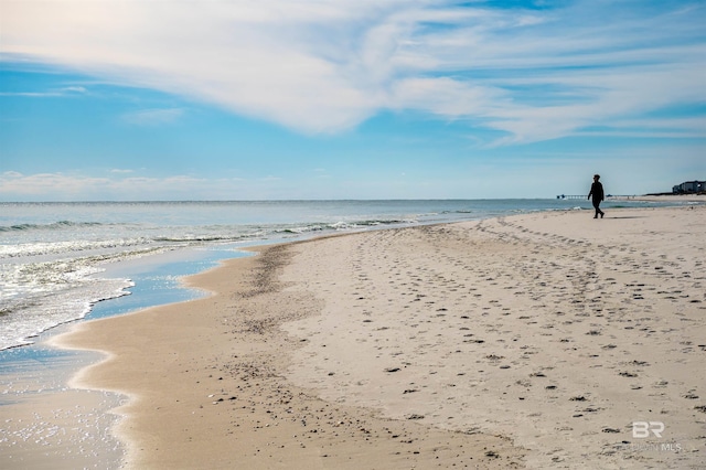 property view of water with a beach view