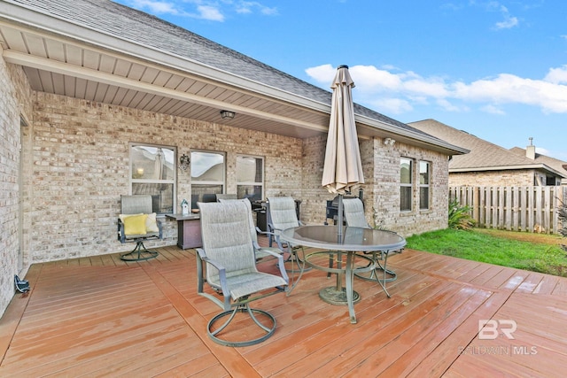 view of wooden deck