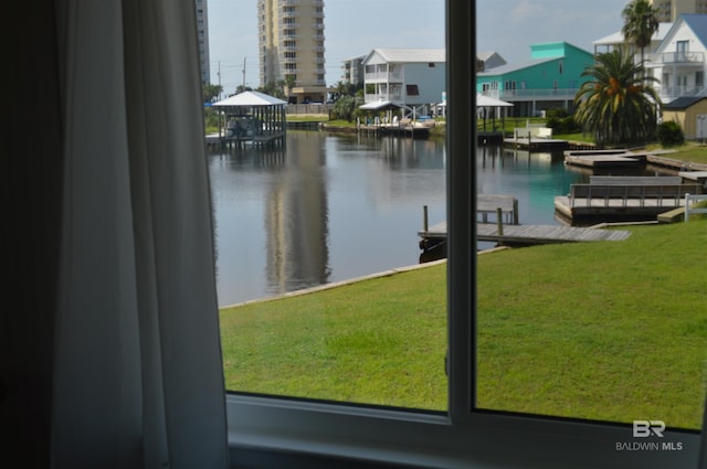220 Shoreland Cir, Gulf Shores, AL 36542 - water view with a boat dock