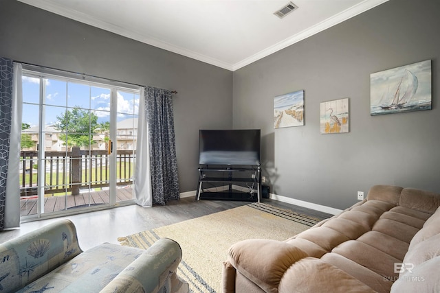 4 Yacht Club Dr, Daphne, AL 36526 - living area featuring wood finished floors, ornamental molding, and baseboards