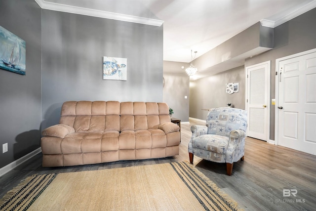 4 Yacht Club Dr, Daphne, AL 36526 - living room featuring baseboards, crown molding, and wood finished floors