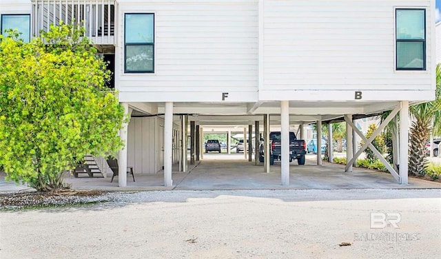 view of parking featuring a carport