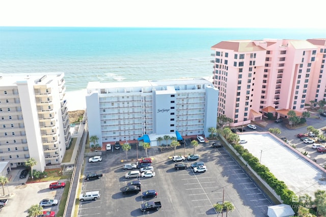 bird's eye view with a water view and a city view