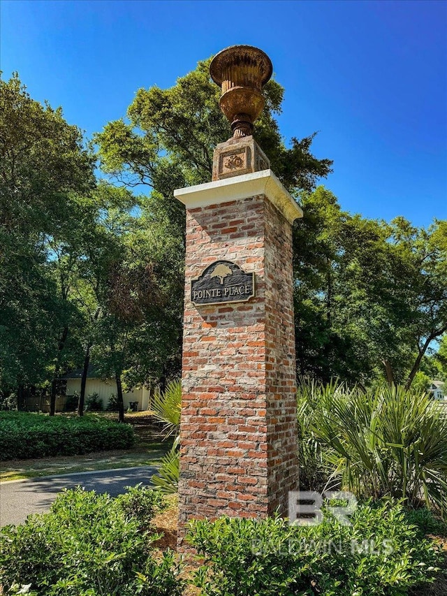 view of community sign
