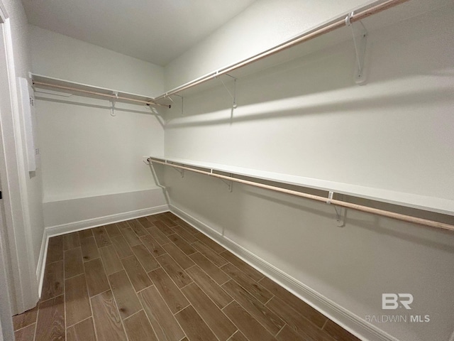 spacious closet featuring wood tiled floor