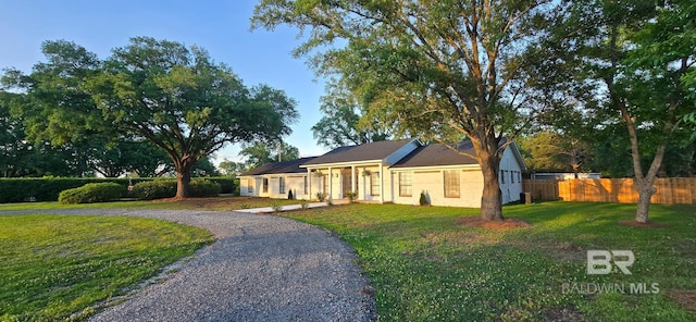 view of single story home