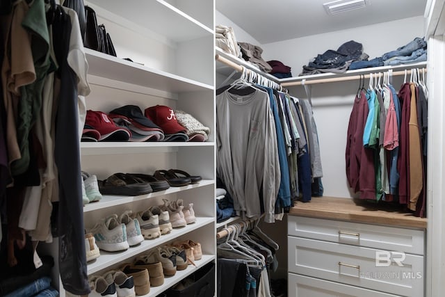view of walk in closet