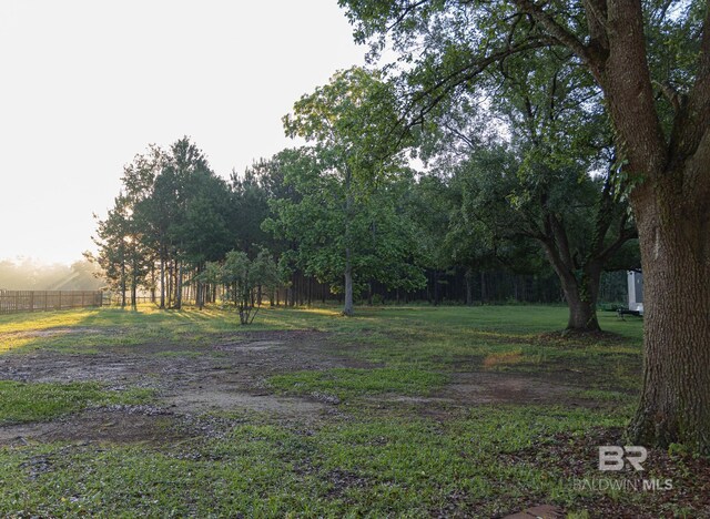 view of yard featuring fence