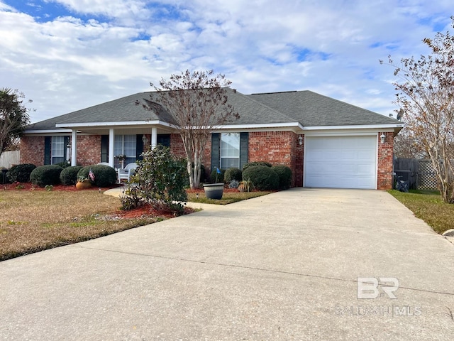 single story home featuring a garage