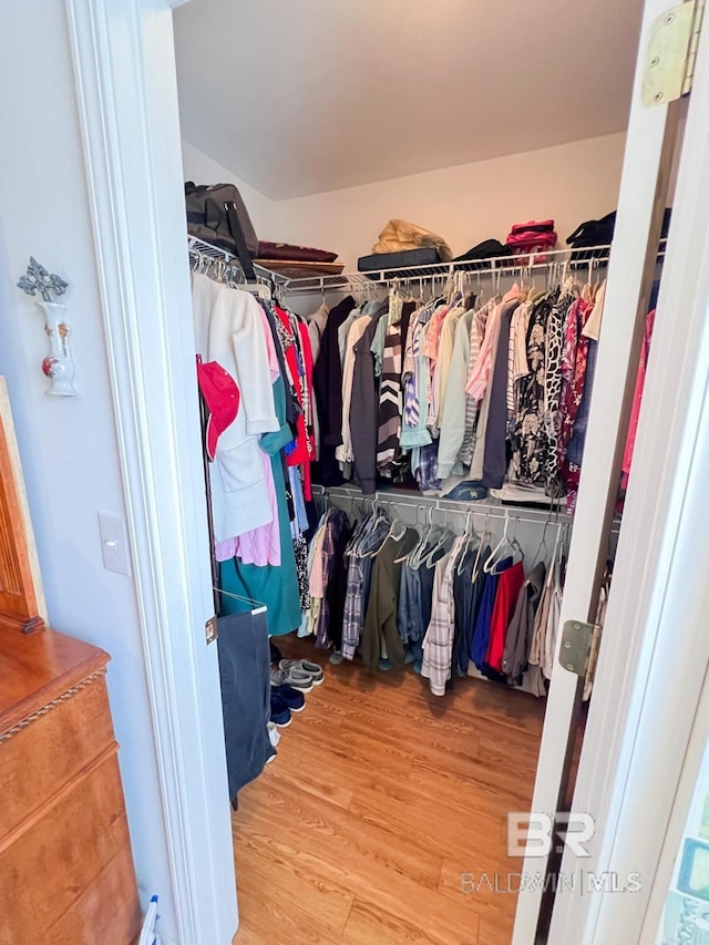 spacious closet featuring light wood-type flooring