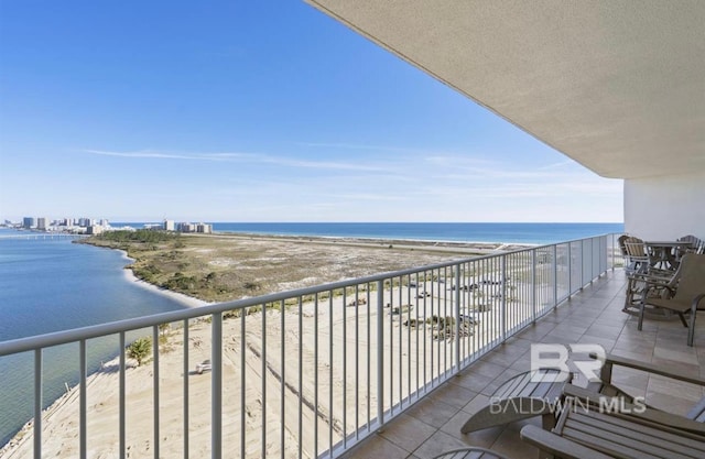 balcony with a water view