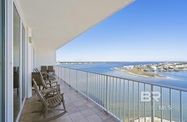 balcony with a water view