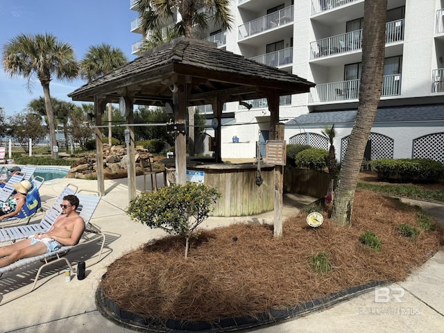 view of patio with a gazebo