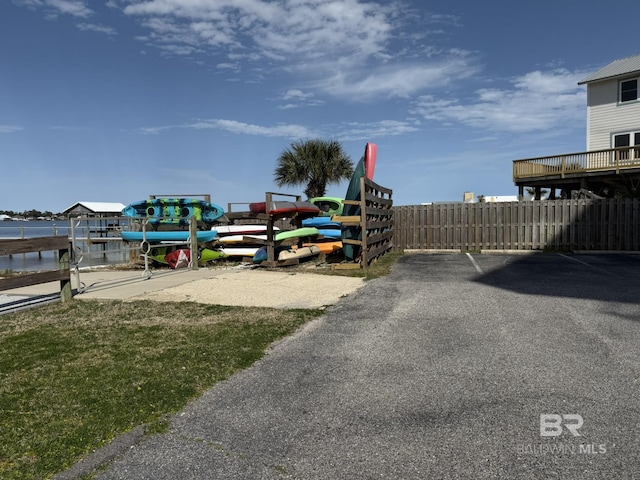 view of play area with fence