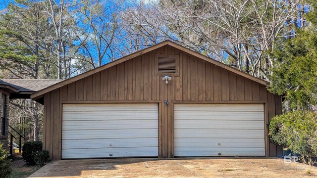 view of garage