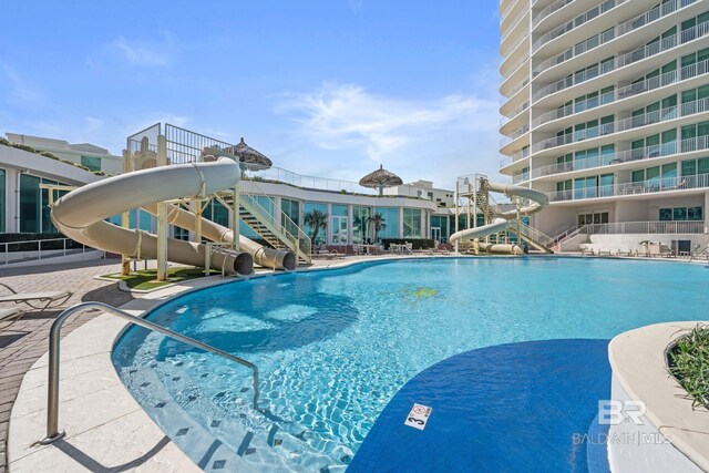 28107 Perdido Beach Blvd Unit D713, Orange Beach, AL 36561 - pool featuring a water slide and a patio area