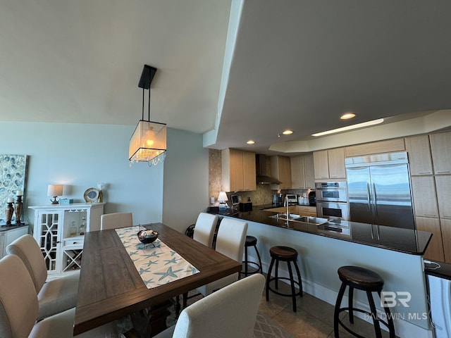 28107 Perdido Beach Blvd Unit D713, Orange Beach, AL 36561 - dining room with dark tile patterned flooring and recessed lighting