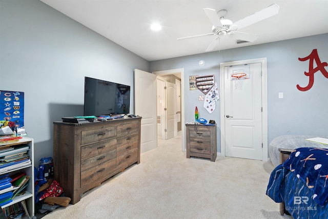 10197 Bellingrath Rd, Theodore, AL 36582 - carpeted bedroom with a ceiling fan
