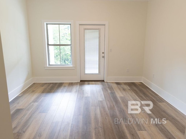 empty room featuring wood-type flooring