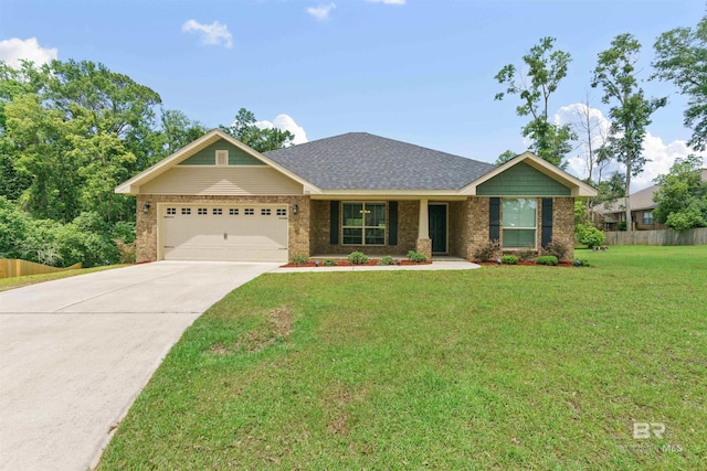 ranch-style house with a garage and driveway