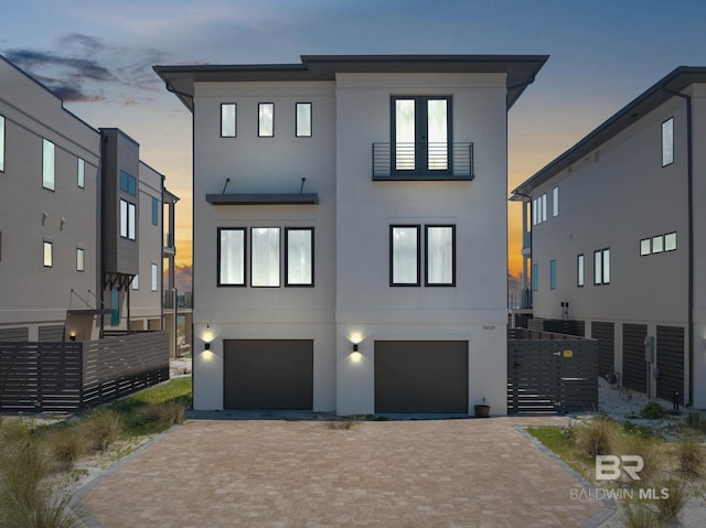 view of front of property featuring a garage