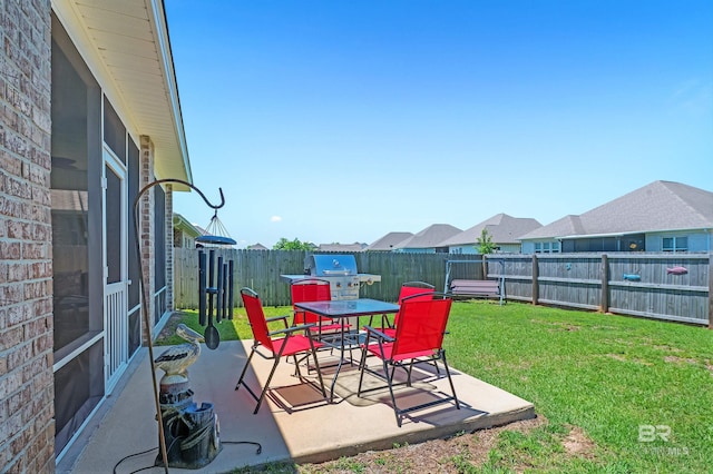 view of patio featuring outdoor dining area