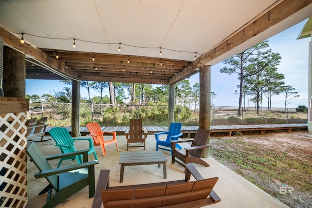 view of patio featuring an outdoor hangout area