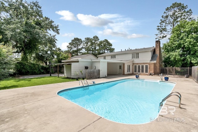 3755 N Claridge Rd, Mobile, AL 36608 - view of swimming pool with a patio area and french doors