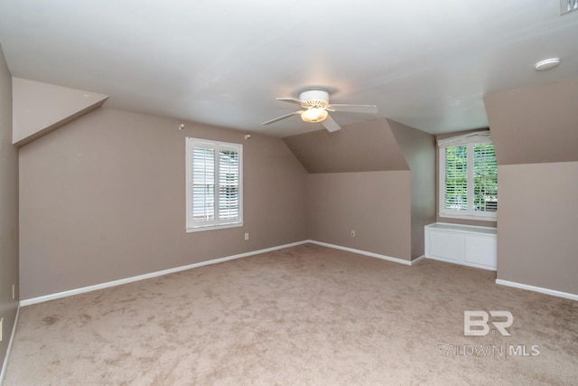3755 N Claridge Rd, Mobile, AL 36608 - bonus room with ceiling fan, plenty of natural light, carpet, and vaulted ceiling