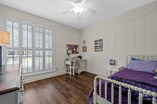 9791 Aspen Cir, Spanish Fort, AL 36527 - bedroom with wood finished floors and ceiling fan