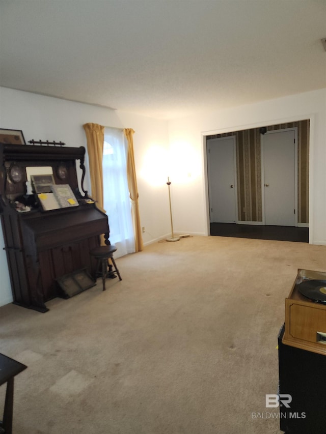 misc room with carpet flooring