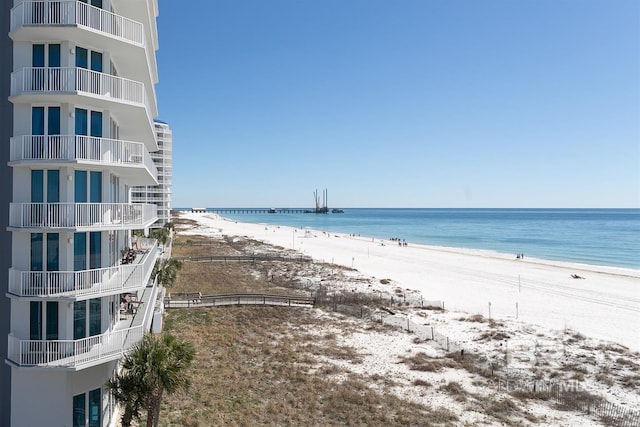 water view with a view of the beach