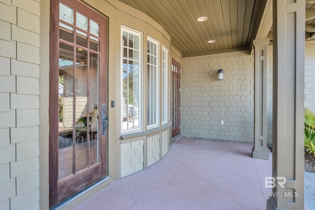 property entrance with a porch