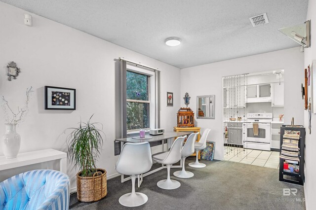526 W Ariel Ave, Foley, AL 36535 - carpeted dining area with a textured ceiling