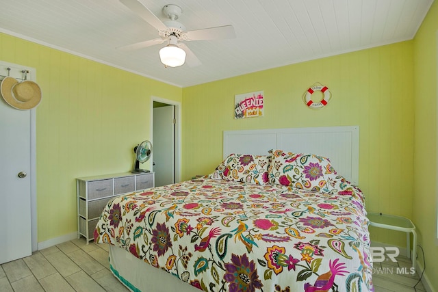 8239 Gulf Beach Ln, Gulf Shores, AL 36542 - bedroom with ornamental molding and ceiling fan