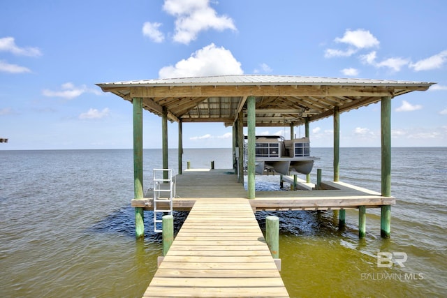 8239 Gulf Beach Ln, Gulf Shores, AL 36542 - view of dock with a water view and boat lift