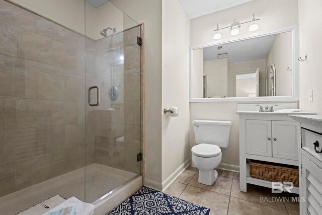 1069 W Beach Blvd Unit 5C, Gulf Shores, AL 36542 - bathroom featuring vanity, a shower stall, and tile patterned floors